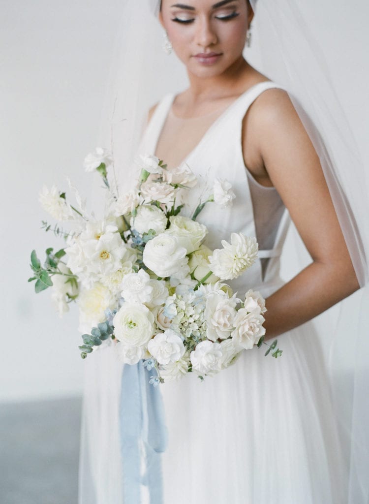Wedding bouquet featured at The Eloise Venue for BBJ Linen campaign