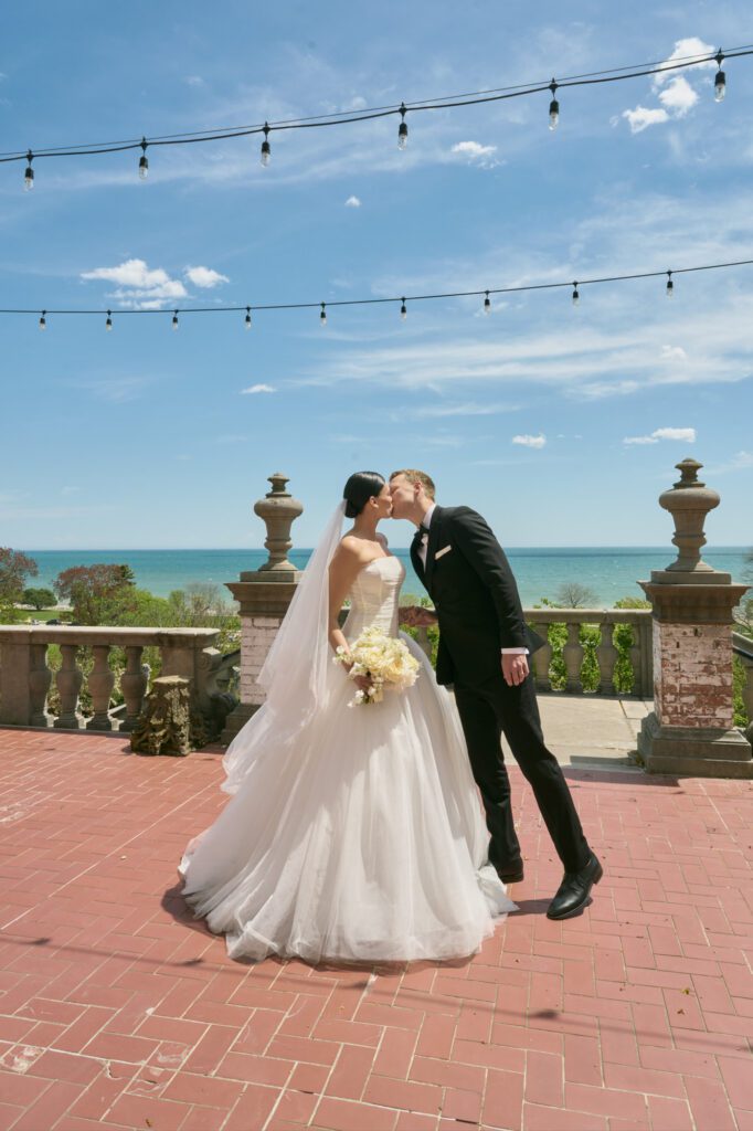 villa terrace wedding first look