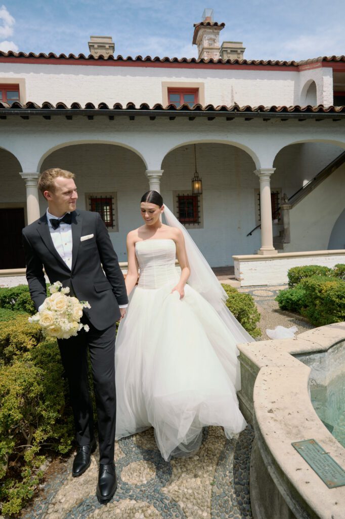 villa terrace wedding courtyard